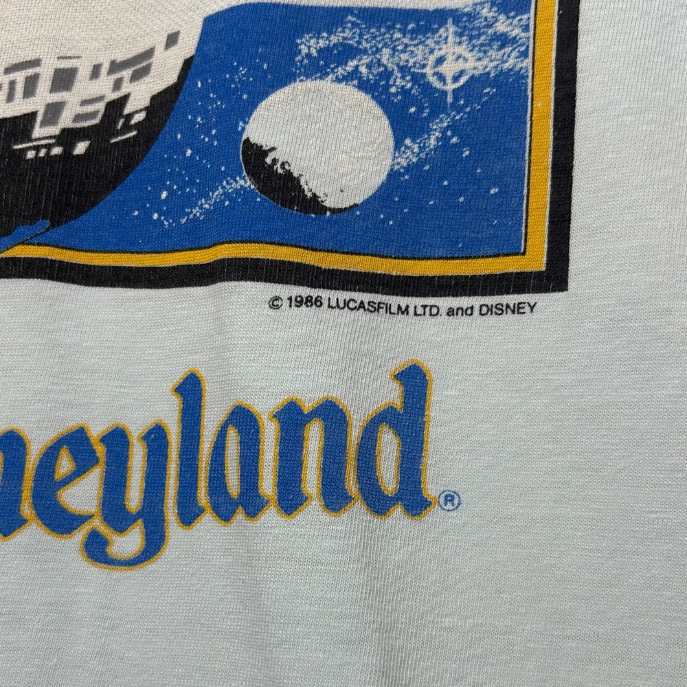 Vintage 1986 Star‎ Tours Disneyland T-Shirt Lucasfilm & Disney Medium USA - Picture 5 of 12